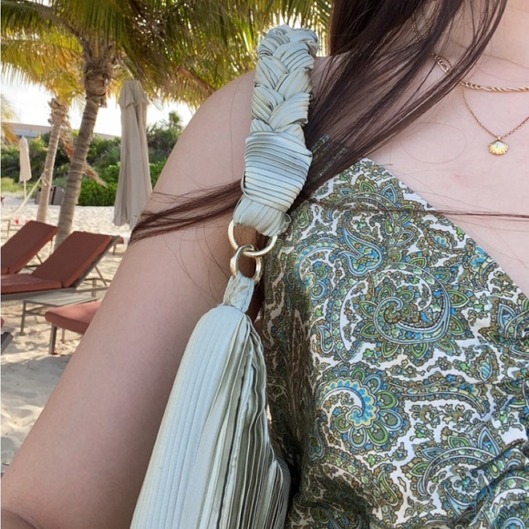 Zara green satin braided mini bag - Picture 4 of 4